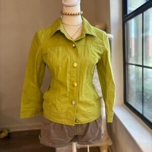Green cotton button up jacket
